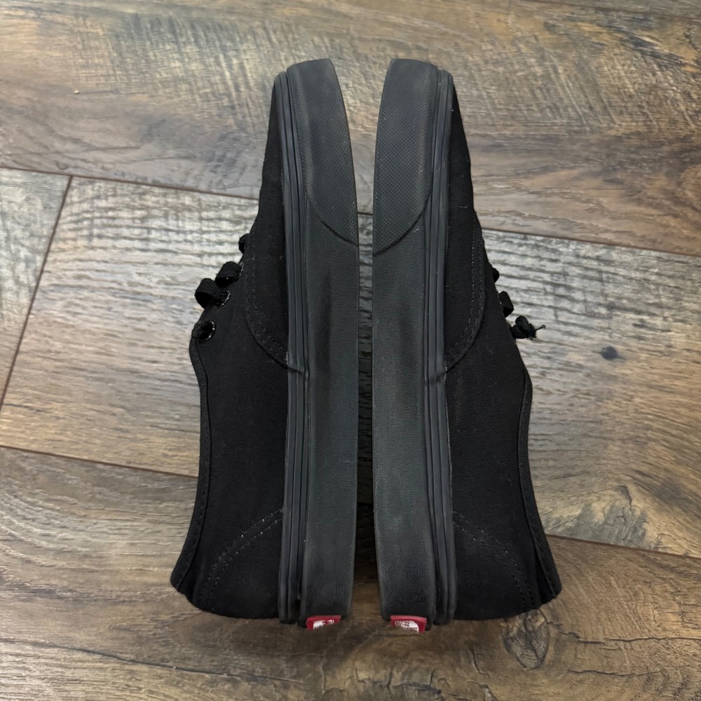 Vans Authentic Triple Black Canvas Low Top Sneakers Womens 6.5 Skate Shoes - Picture 5 of 9